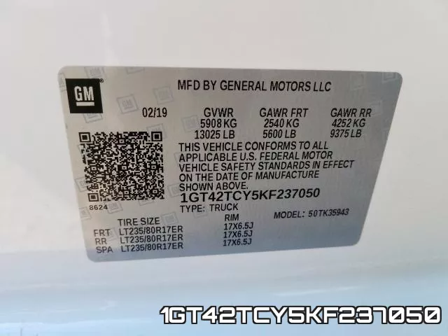 1GT42TCY5KF237050 фото 2