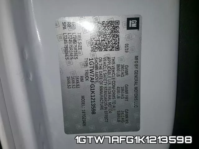 1GTW7AFG1K1213598 фото 2
