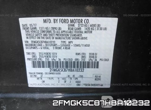 2FMGK5C87HBA10232 фото 8