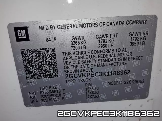 2GCVKPEC3K1186362 фото 2