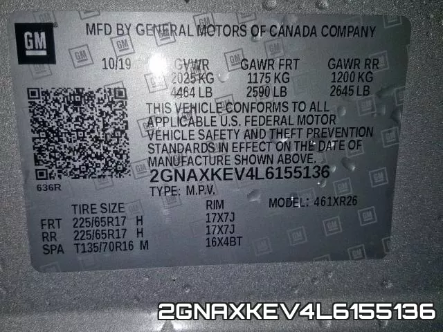 2GNAXKEV4L6155136 фото 2