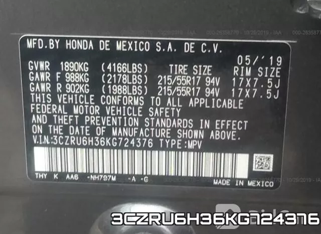 3CZRU6H36KG724376 фото 8
