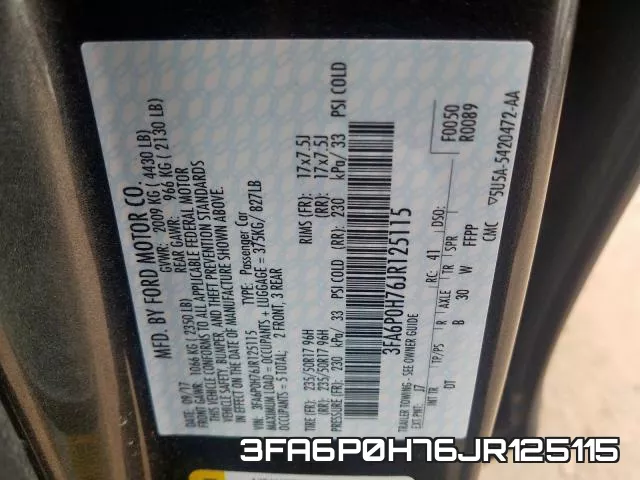 3FA6P0H76JR125115 фото 2