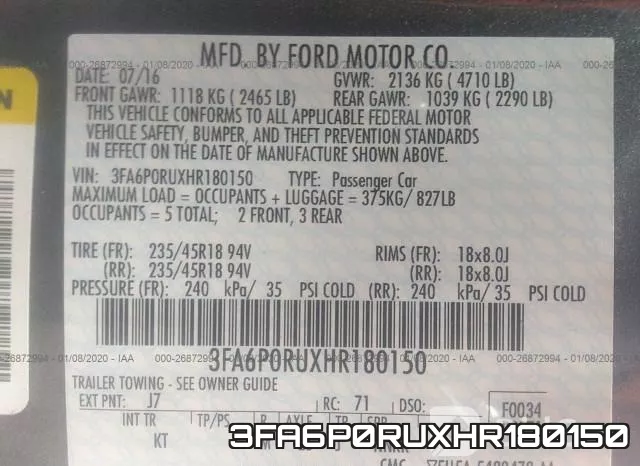 3FA6P0RUXHR180150 фото 3