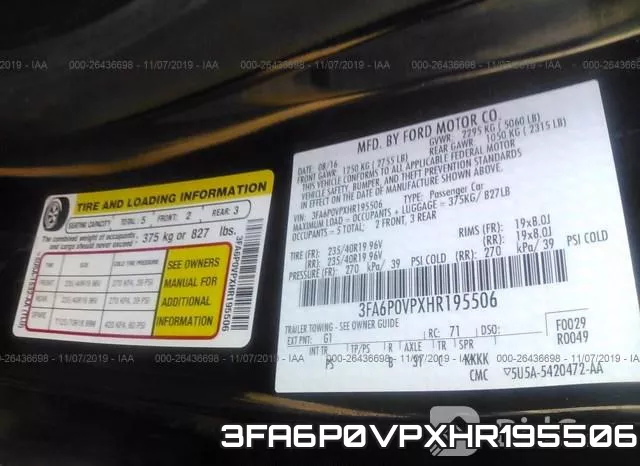 3FA6P0VPXHR195506 фото 8