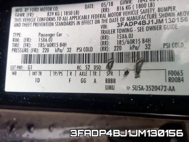 3FADP4BJ1JM130156 фото 2