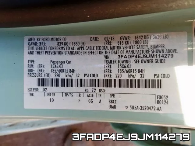 3FADP4EJ9JM114279 фото 2