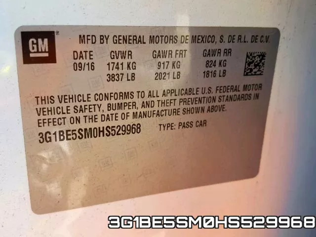 3G1BE5SM0HS529968 фото 2