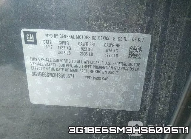 3G1BE6SM3HS600571 фото 10