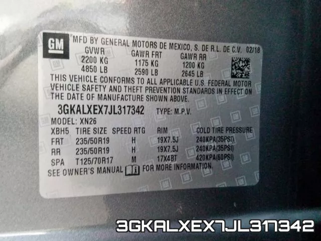 3GKALXEX7JL317342 фото 2