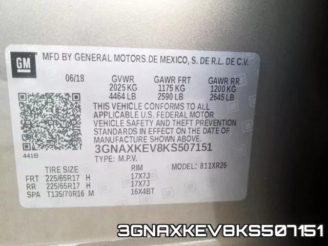 3GNAXKEV8KS507151 фото 2
