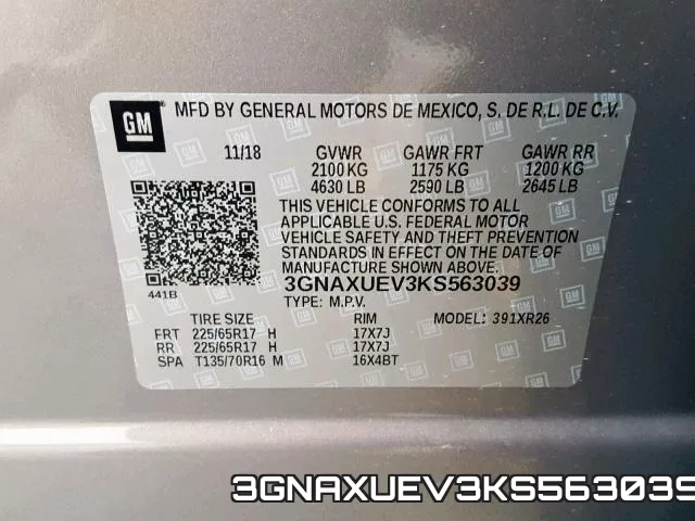 3GNAXUEV3KS563039 фото 2