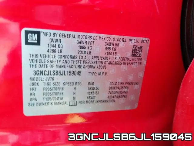 3GNCJLSB6JL159045 фото 2