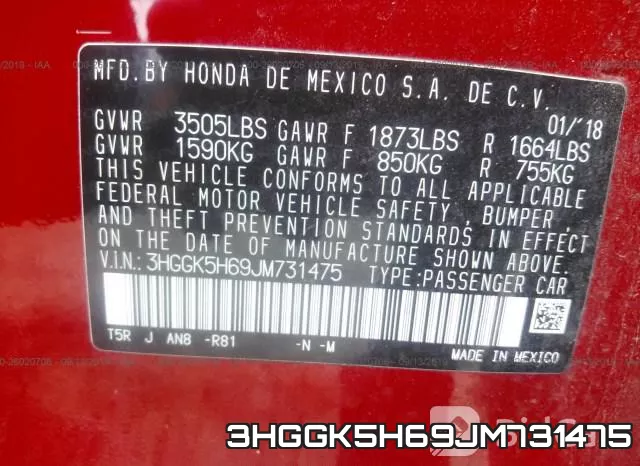 3HGGK5H69JM731475 фото 10