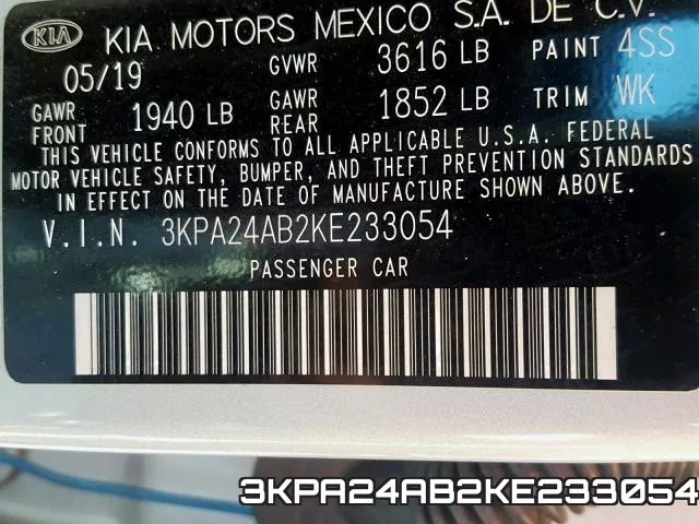 3KPA24AB2KE233054 фото 2