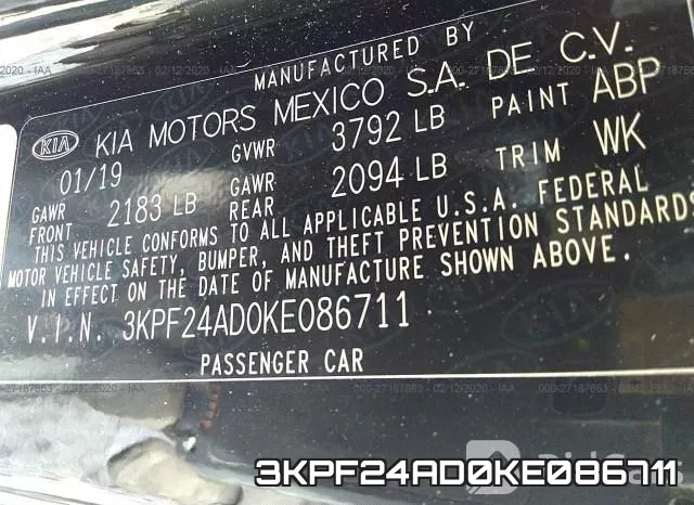 3KPF24AD0KE086711 фото 8