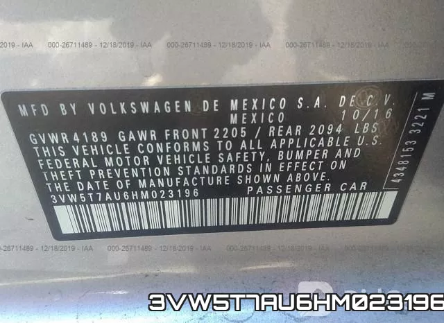 3VW5T7AU6HM023196 фото 8