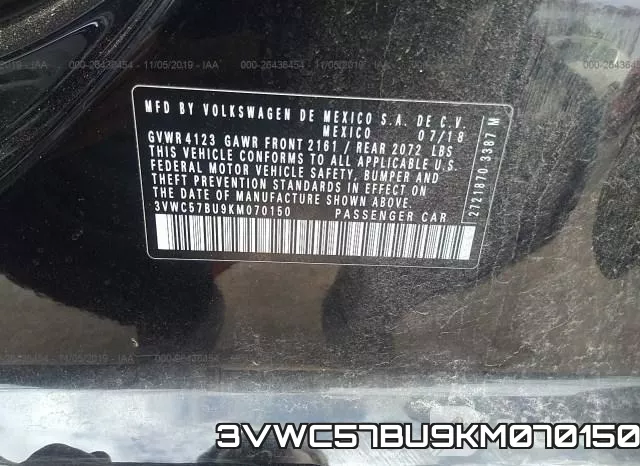3VWC57BU9KM070150 фото 8
