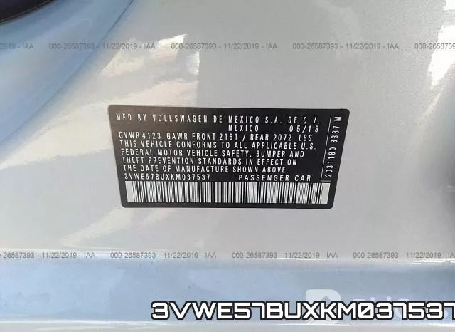 3VWE57BUXKM037537 фото 8