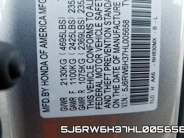 5J6RW6H37HL005658 фото 2