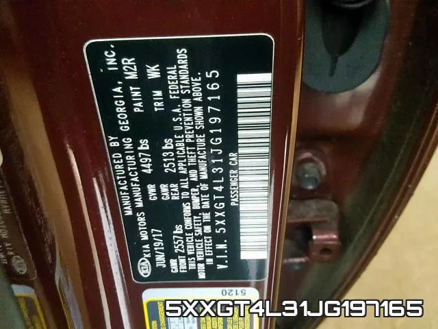 5XXGT4L31JG197165 фото 2