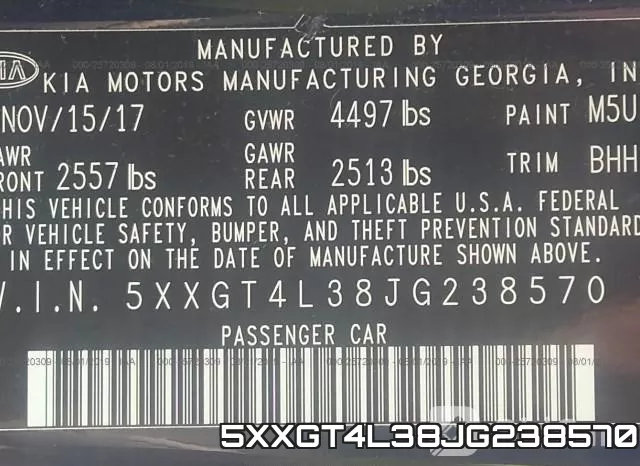 5XXGT4L38JG238570 фото 6