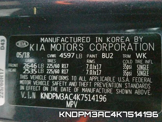 KNDPM3AC4K7514196 фото 2
