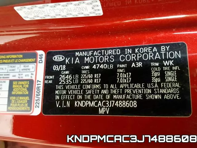 KNDPMCAC3J7488608 фото 2