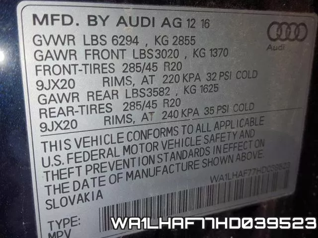 WA1LHAF77HD039523 фото 2