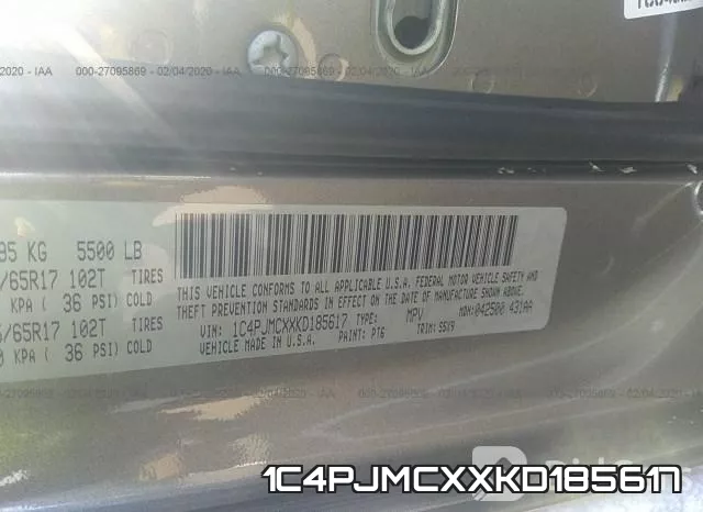 1C4PJMCXXKD185617 фото 8