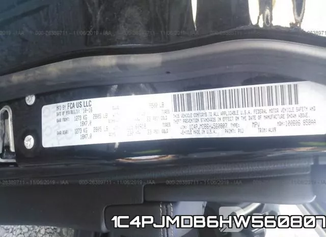 1C4PJMDB6HW560807 фото 9