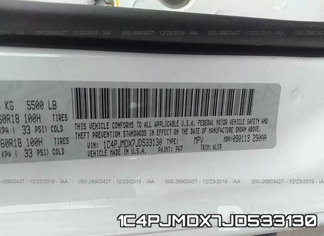 1C4PJMDX7JD533130 фото 5