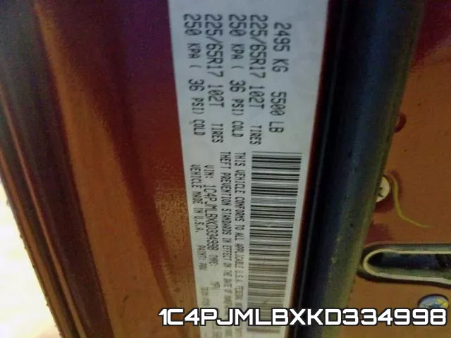 1C4PJMLBXKD334998 фото 2