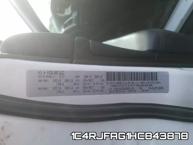 1C4RJFAG1HC843878 фото 2