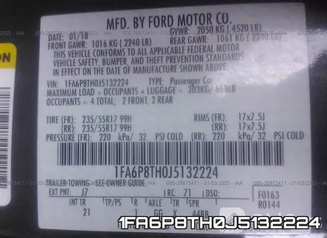 1FA6P8TH0J5132224 фото 9