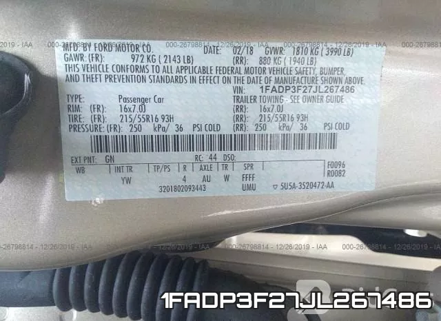 1FADP3F27JL267486 фото 10