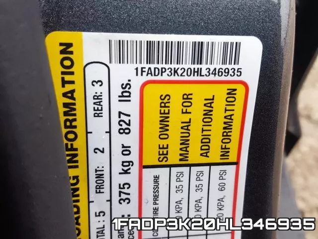 1FADP3K20HL346935 фото 2