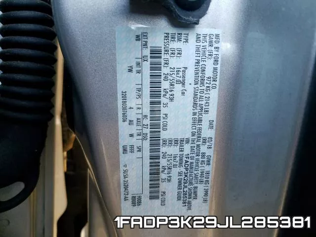 1FADP3K29JL285381 фото 2