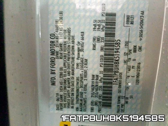 1FATP8UH8K5194585 фото 2