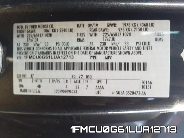 1FMCU0G61LUA12713 фото 2
