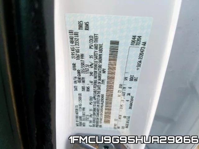 1FMCU9G95HUA29066 фото 2