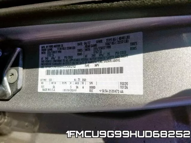 1FMCU9G99HUD68252 фото 2