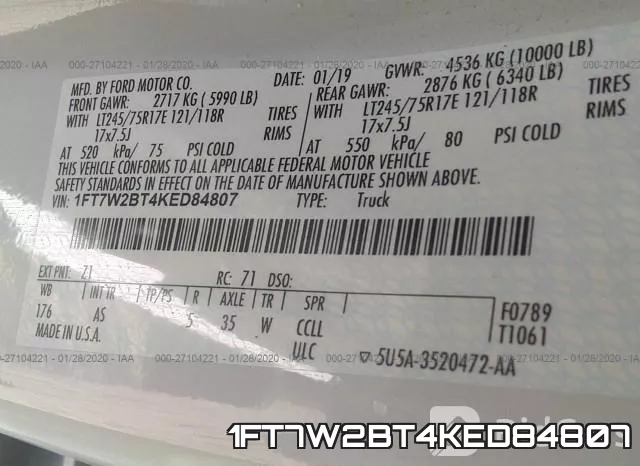 1FT7W2BT4KED84807 фото 9