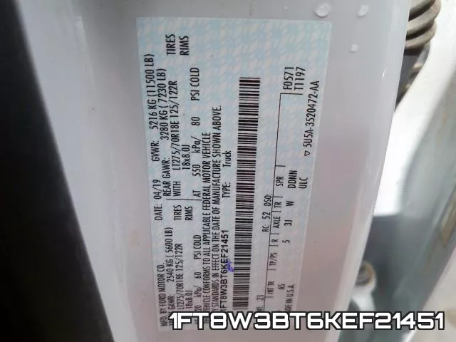 1FT8W3BT6KEF21451 фото 2
