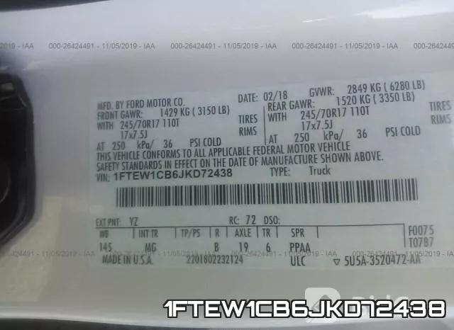 1FTEW1CB6JKD72438 фото 6