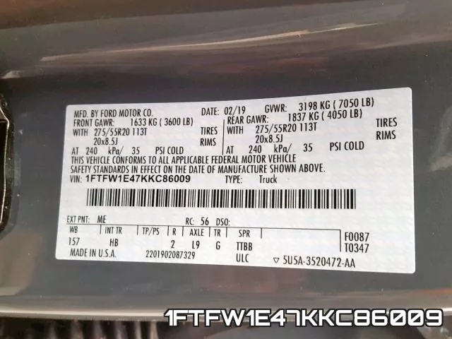 1FTFW1E47KKC86009 фото 2