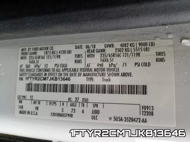 1FTYR2CM7JKB13646 фото 2