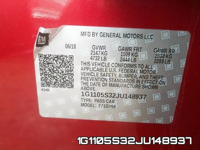 1G1105S32JU148937 фото 2