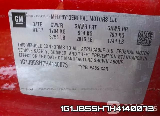 1G1JB5SH7H4140073 фото 8