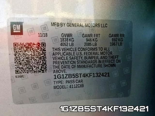 1G1ZB5ST4KF132421 фото 2